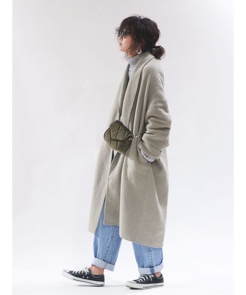 Ungrid(アングリッド)の「ダブルフェイスガウンコート(その他アウター・レディース・ヘザーグレー/ダークオレンジ・SMALL/MEDIUM)」の20枚目の写真