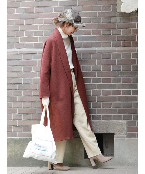 Ungrid(アングリッド)の「ダブルフェイスガウンコート(その他アウター・レディース・ヘザーグレー/ダークオレンジ・SMALL/MEDIUM)」の18枚目の写真