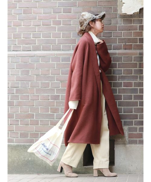 Ungrid(アングリッド)の「ダブルフェイスガウンコート(その他アウター・レディース・ヘザーグレー/ダークオレンジ・SMALL/MEDIUM)」の17枚目の写真