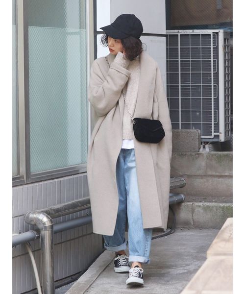 Ungrid(アングリッド)の「ダブルフェイスガウンコート(その他アウター・レディース・ヘザーグレー/ダークオレンジ・SMALL/MEDIUM)」の15枚目の写真