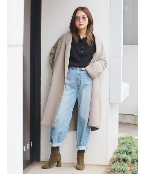 Ungrid(アングリッド)の「ダブルフェイスガウンコート(その他アウター・レディース・ヘザーグレー/ダークオレンジ・SMALL/MEDIUM)」の14枚目の写真