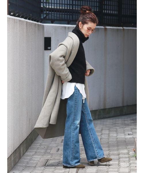 Ungrid(アングリッド)の「ダブルフェイスガウンコート(その他アウター・レディース・ヘザーグレー/ダークオレンジ・SMALL/MEDIUM)」の12枚目の写真