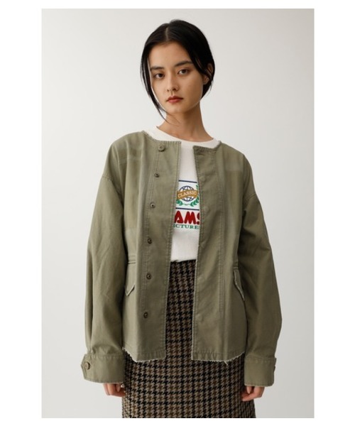 collarless military jacket