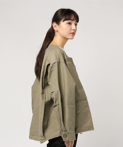 collarless military jacket