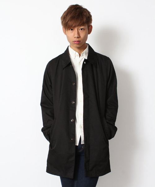 WEGO（ウィゴー）の「WEGO/ステンカラーコート（ステンカラーコート・メンズ・ブラック/ベージュ/ネイビー/オレンジ・MEDIUM/LARGE）」の2枚目の写真