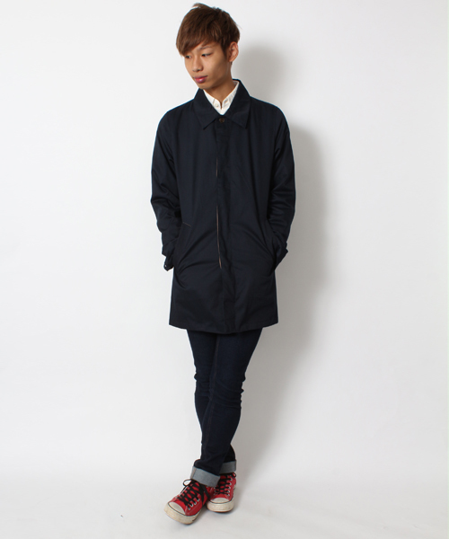 WEGO（ウィゴー）の「WEGO/ステンカラーコート（ステンカラーコート・メンズ・ブラック/ベージュ/ネイビー/オレンジ・MEDIUM/LARGE）」の14枚目の写真