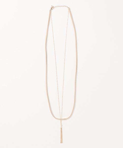 AMERICAN HOLIC(アメリカンホリック)の「スエード&タッセル2連ネックレス(ネックレス・レディース・ゴールド・FREE)」の1枚目の写真