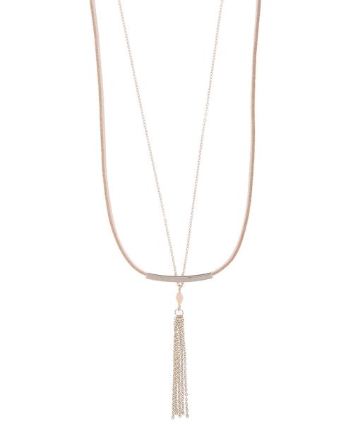 AMERICAN HOLIC(アメリカンホリック)の「スエード&タッセル2連ネックレス(ネックレス・レディース・ゴールド・FREE)」の2枚目の写真