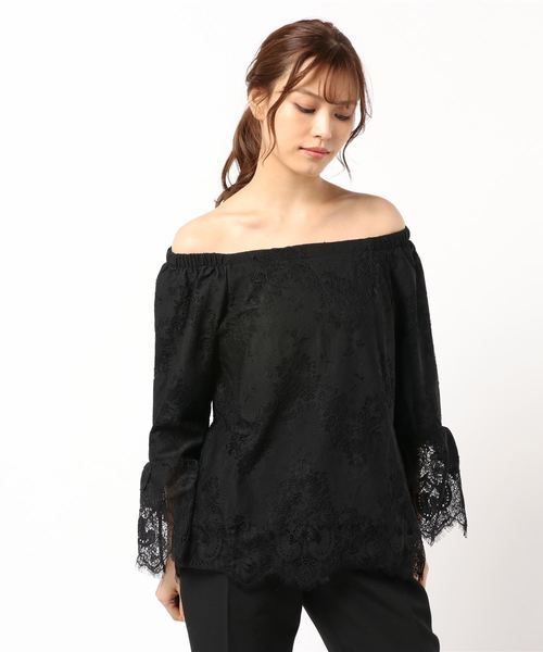 GeeRA(ジーラ)の「デザインレース2WAYプルオーバー(シャツ/ブラウス・レディース・ブラック/ラベンダー/オフホワイト・X-LARGE/LARGE/MEDIUM)」の4枚目の写真
