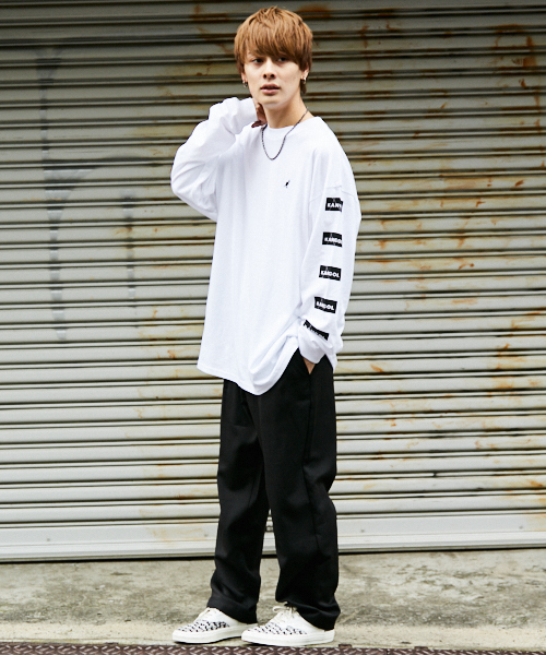 kutir(クティール)の「KANGOL ビックロングスリーブTシャツ(Tシャツ/カットソー・メンズ・ホワイト/ブラック・MEDIUM/LARGE)」の9枚目の写真