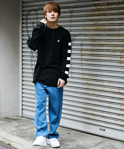 kutir(クティール)の「KANGOL ビックロングスリーブTシャツ(Tシャツ/カットソー・メンズ・ホワイト/ブラック・MEDIUM/LARGE)」の8枚目の写真