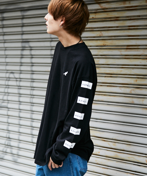 kutir(クティール)の「KANGOL ビックロングスリーブTシャツ(Tシャツ/カットソー・メンズ・ホワイト/ブラック・MEDIUM/LARGE)」の12枚目の写真