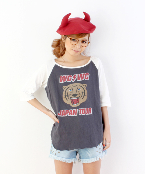 WC（ダブル シー）の「wc/WCWCTOUR七分Tシャツ（Tシャツ/カットソー・レディース・杢グレー/スミクロ/ホワイト・FREE）」の4枚目の写真