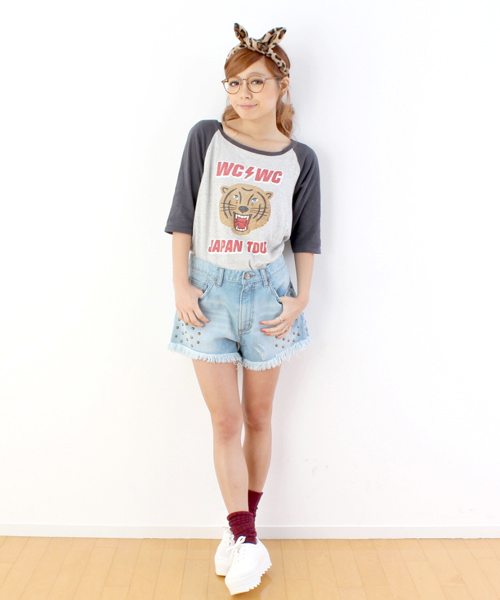 WC（ダブル シー）の「wc/WCWCTOUR七分Tシャツ（Tシャツ/カットソー・レディース・杢グレー/スミクロ/ホワイト・FREE）」の14枚目の写真