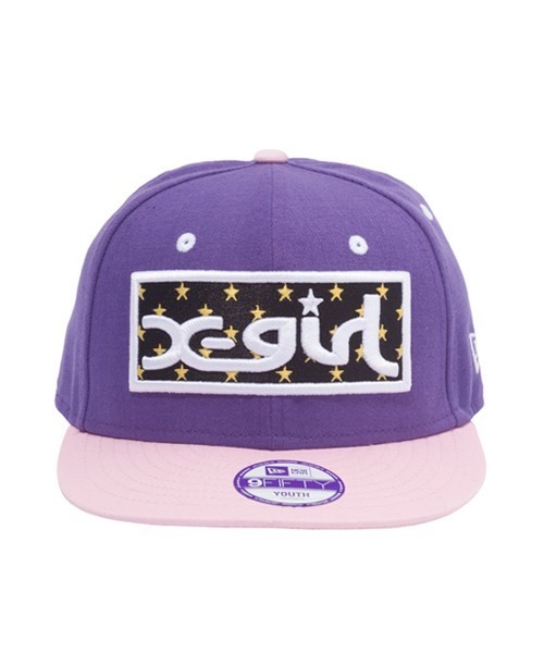 X-girl Stages（エックスガールステージス）の「XGS★ × NEW ERA “BOX LOGO”（キャップ・キッズ・ピンク/パープル・ONE SIZE）」の8枚目の写真
