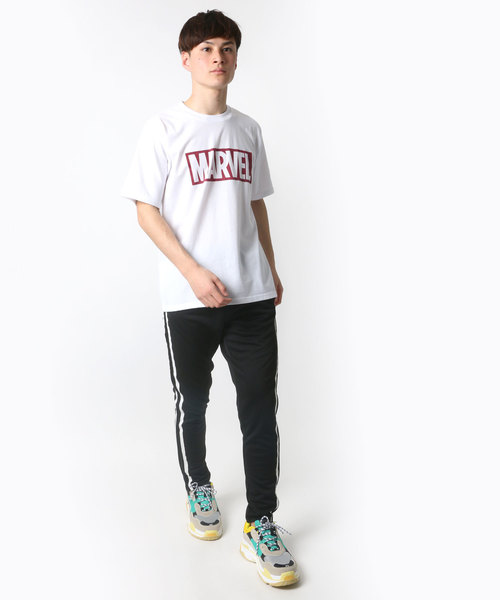 MARVEL（マーベル）の「MARVEL/マーベル ボックスロゴTシャツ（Tシャツ/カットソー・メンズ・ホワイト/ブラック/ピンク/レッド/クリーム/ライトグリーン/ブルー/ターコイズブルー・M/L/LL）」の11枚目の写真