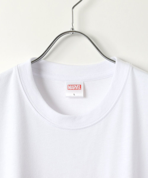 MARVEL（マーベル）の「MARVEL/マーベル ボックスロゴTシャツ（Tシャツ/カットソー・メンズ・ホワイト/ブラック/ピンク/レッド/クリーム/ライトグリーン/ブルー/ターコイズブルー・M/L/LL）」の9枚目の写真