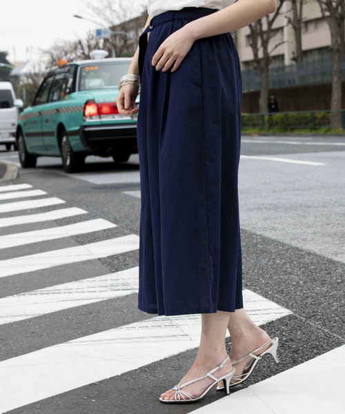 BELLUNA（ベルーナ）の「シャンブレー素材ワイドパンツ５１丈（その他パンツ・レディース・ネイビー/ピンク系その他/レッド系その他・SMALL/MEDIUM/LARGE/X-LARGE）」の6枚目の写真