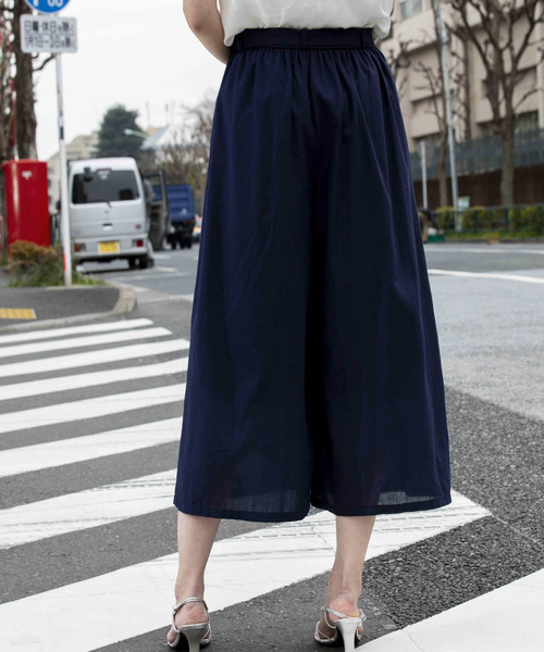 BELLUNA（ベルーナ）の「シャンブレー素材ワイドパンツ５１丈（その他パンツ・レディース・ネイビー/ピンク系その他/レッド系その他・SMALL/MEDIUM/LARGE/X-LARGE）」の7枚目の写真