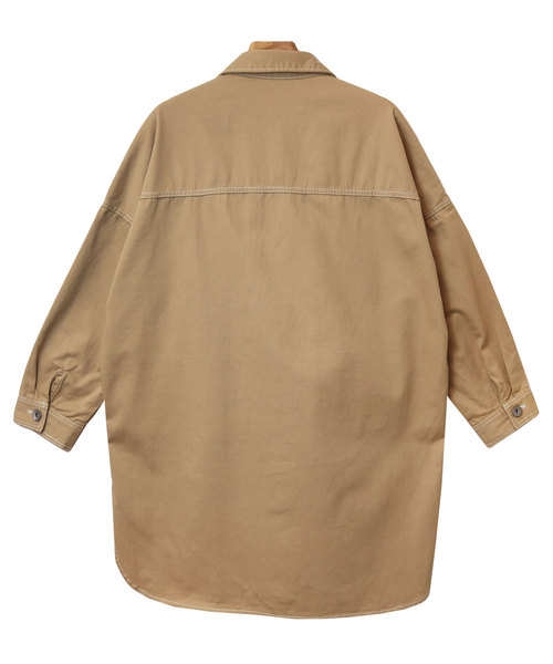 andme(アンドミー)の「コットンツイルロング丈ミリタリージャケット(ミリタリージャケット・レディース・カーキ/ネイビー/ブラック/ベージュ・M)」の18枚目の写真