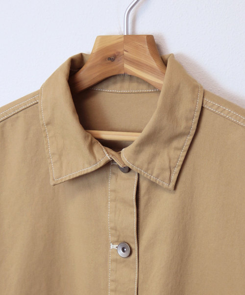 andme(アンドミー)の「コットンツイルロング丈ミリタリージャケット(ミリタリージャケット・レディース・カーキ/ネイビー/ブラック/ベージュ・M)」の13枚目の写真