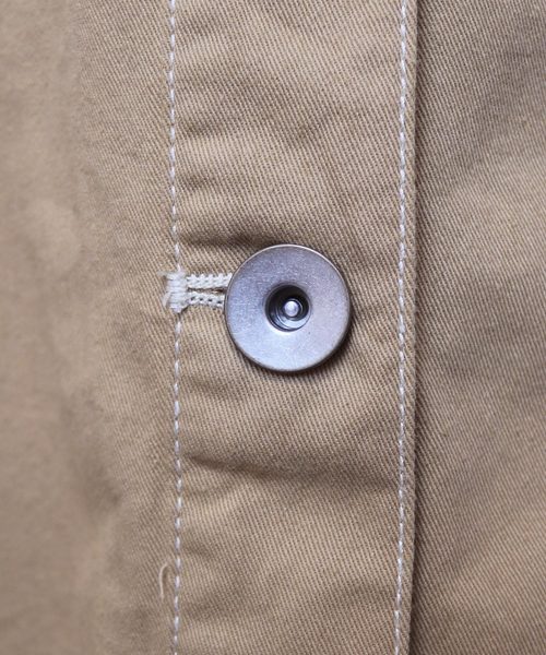 andme(アンドミー)の「コットンツイルロング丈ミリタリージャケット(ミリタリージャケット・レディース・カーキ/ネイビー/ブラック/ベージュ・M)」の5枚目の写真