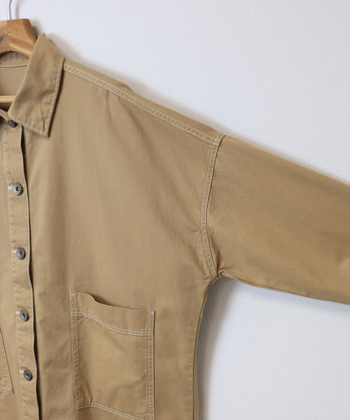 andme(アンドミー)の「コットンツイルロング丈ミリタリージャケット(ミリタリージャケット・レディース・カーキ/ネイビー/ブラック/ベージュ・M)」の15枚目の写真