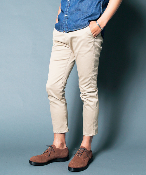 Magine(マージン)の「Magine:WEST POINT STRETCH CHINO CROPPED PANTS:ウエストポイント ストレッチチノ クロップドパンツ(チノパンツ・メンズ・ブラック/ベージュ/ネイビー・44/46/48)」の1枚目の写真