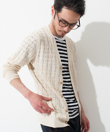 green label relaxing | LINEN CABLE V/カーディガン 7G(カーディガン/ボレロ)