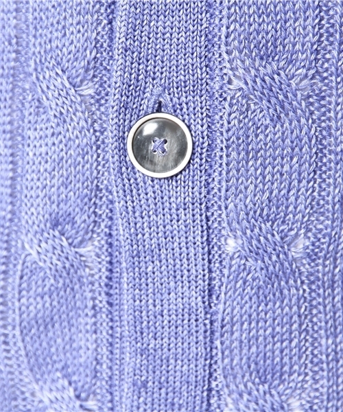 green label relaxing(グリーンレーベルリラクシング)の「LINEN CABLE V/カーディガン 7G ◆(カーディガン/ボレロ・メンズ・オフホワイト/コバルトブルー・SMALL/MEDIUM/LARGE)」の11枚目の写真