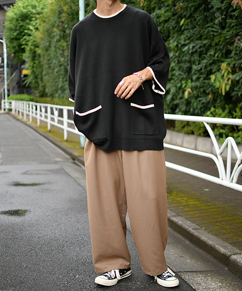 kutir（クティール）の「配色ポケットニット（ニット/セーター・メンズ・ブラック/ベージュ/ブラウン・MEDIUM/LARGE）」の4枚目の写真