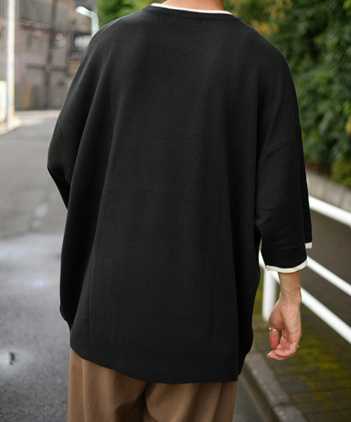 kutir（クティール）の「配色ポケットニット（ニット/セーター・メンズ・ブラック/ベージュ/ブラウン・MEDIUM/LARGE）」の9枚目の写真