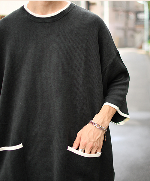 kutir（クティール）の「配色ポケットニット（ニット/セーター・メンズ・ブラック/ベージュ/ブラウン・MEDIUM/LARGE）」の10枚目の写真