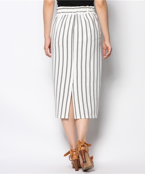 WEGO（ウィゴー）の「WEGO/ストライプタックペンシルスカート（スカート・レディース・ライトピンク/オフホワイト/ネイビー・FREE）」の5枚目の写真