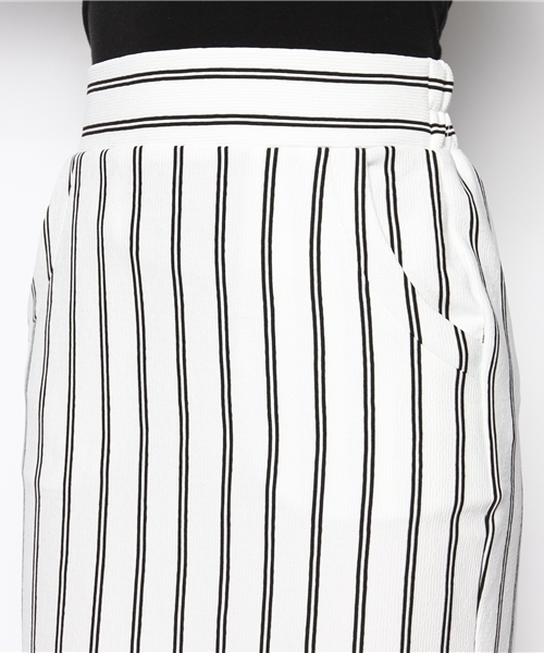 WEGO（ウィゴー）の「WEGO/ストライプタックペンシルスカート（スカート・レディース・ライトピンク/オフホワイト/ネイビー・FREE）」の6枚目の写真