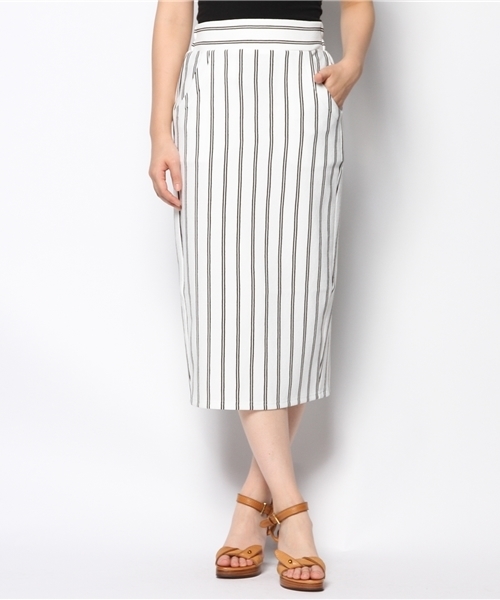 WEGO（ウィゴー）の「WEGO/ストライプタックペンシルスカート（スカート・レディース・ライトピンク/オフホワイト/ネイビー・FREE）」の12枚目の写真
