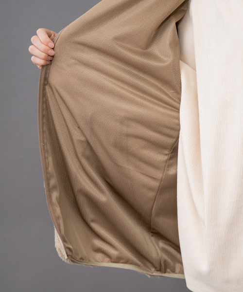 Munich(ミューニック)の「イタリートスカーナボア ノーカラージップブルゾン(ブルゾン・レディース・アイボリー/ダークブラウン/ベージュ・XS/S)」の18枚目の写真