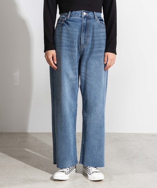 WEGO（ウィゴー）の「WEGO/デイリーストレートデニムパンツ（デニムパンツ・レディース・インディゴブルー/ダークインディゴブルー・SMALL/LARGE/MEDIUM）」の9枚目の写真