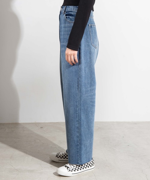 WEGO（ウィゴー）の「WEGO/デイリーストレートデニムパンツ（デニムパンツ・レディース・インディゴブルー/ダークインディゴブルー・SMALL/LARGE/MEDIUM）」の10枚目の写真