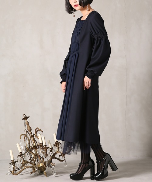 ギャザー アシメフリルデザインワンピース ワンピース Somari Somari ワンピース Imagination ソマリ イマジネーション のファッション