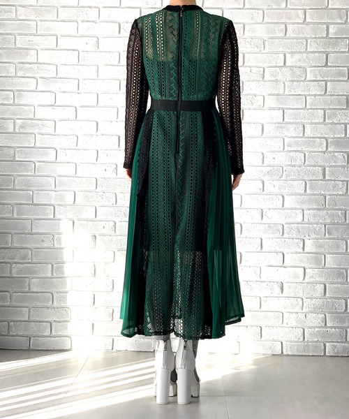 セール Narcissu ワンピース ワンピース グリーンレースドレス ワンピース Narcissus ナルシス のファッション