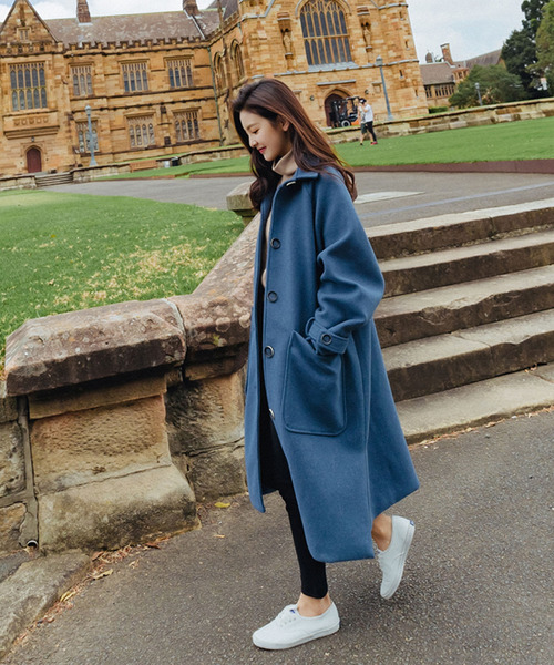 Ulysses(ユリシス)の「サイドスリット ロングコート(チェスターコート)」|ブルー