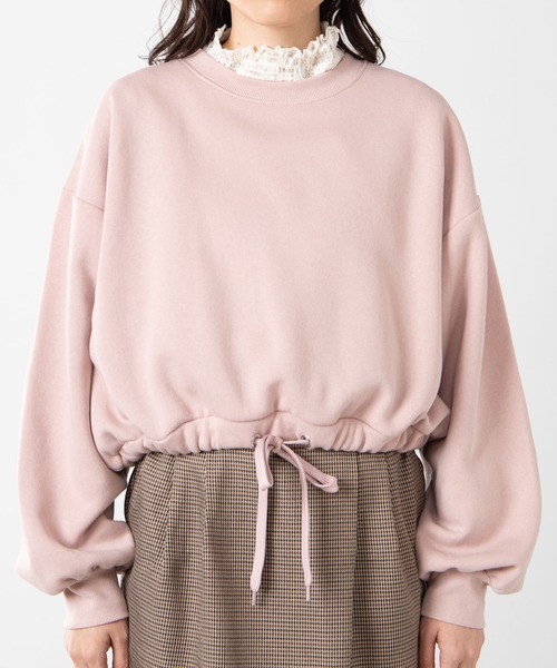 WEGO（ウィゴー）の「WEGO/ドロストショートスウェット（スウェット・レディース・ベージュ/ブラック/パープル/ピンク/アイボリー・FREE）」の20枚目の写真