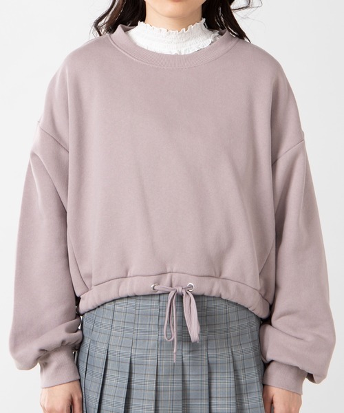 WEGO（ウィゴー）の「WEGO/ドロストショートスウェット（スウェット・レディース・ベージュ/ブラック/パープル/ピンク/アイボリー・FREE）」の21枚目の写真