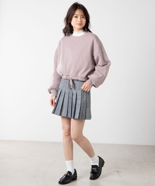 WEGO（ウィゴー）の「WEGO/ドロストショートスウェット（スウェット・レディース・ベージュ/ブラック/パープル/ピンク/アイボリー・FREE）」の16枚目の写真