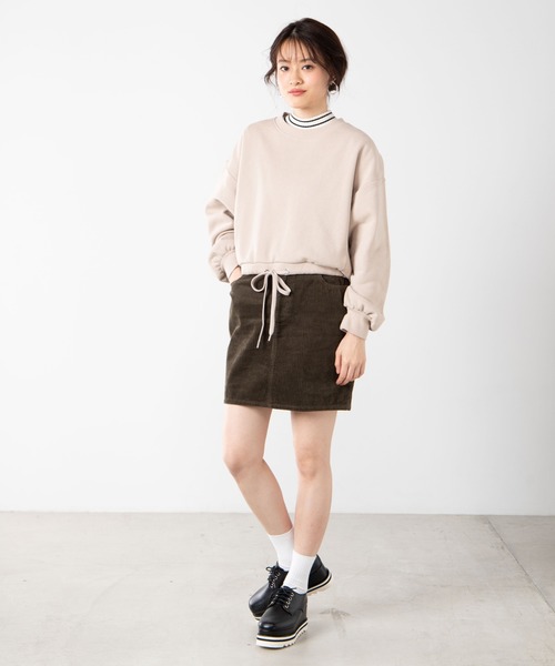 WEGO（ウィゴー）の「WEGO/ドロストショートスウェット（スウェット・レディース・ベージュ/ブラック/パープル/ピンク/アイボリー・FREE）」の11枚目の写真