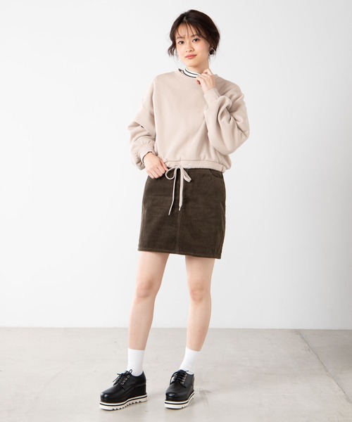 WEGO（ウィゴー）の「WEGO/ドロストショートスウェット（スウェット・レディース・ベージュ/ブラック/パープル/ピンク/アイボリー・FREE）」の12枚目の写真