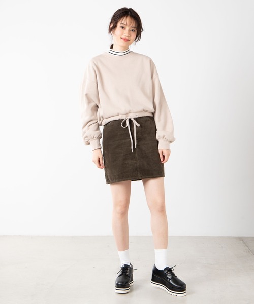 WEGO（ウィゴー）の「WEGO/ドロストショートスウェット（スウェット・レディース・ベージュ/ブラック/パープル/ピンク/アイボリー・FREE）」の13枚目の写真