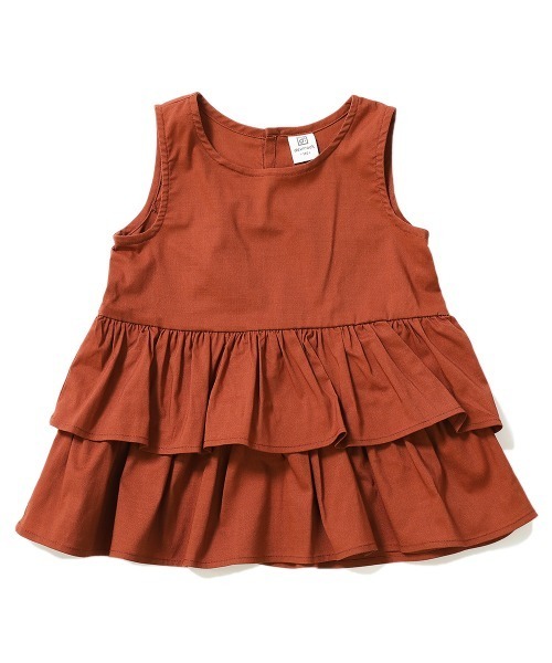 devirock（デビロック）の「ティアードノースリーブブラウス（シャツ/ブラウス・キッズ・ブラック/マスタード/ダークベージュ/テラコッタ・100cm/120cm/130cm/140cm/110cm/150cm/160cm）」の12枚目の写真