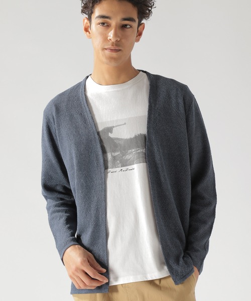 BAYFLOW(ベイフロー)の「リネンラップカーディガン(カーディガン/ボレロ・メンズ・ネイビー/グレー/ベージュ・MEDIUM/LARGE)」の10枚目の写真